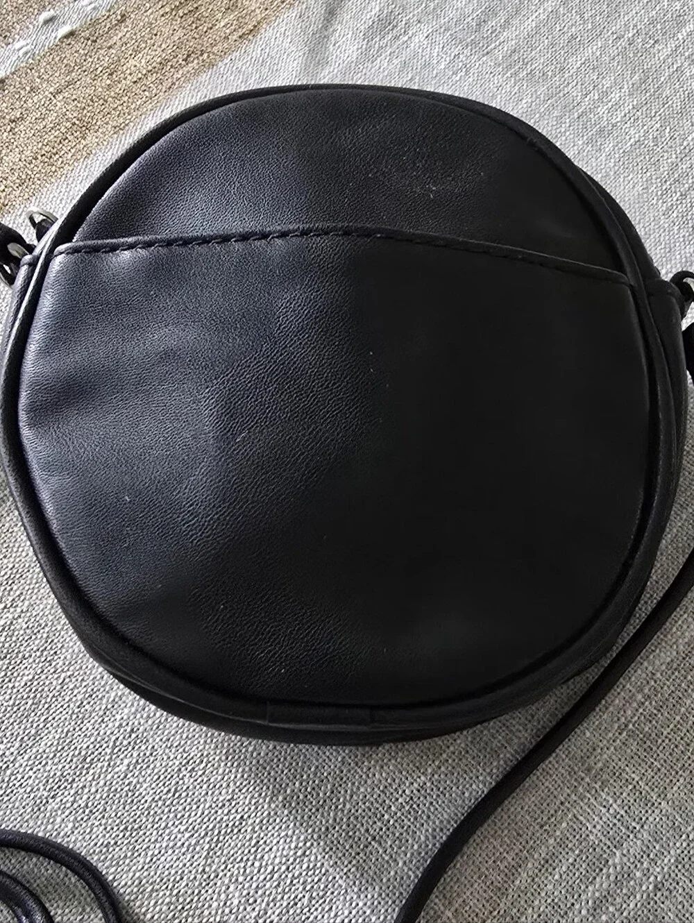 Purse Lot Of 2 Small Handbags Black Woven, Black Faux Leather Crossbody Bag